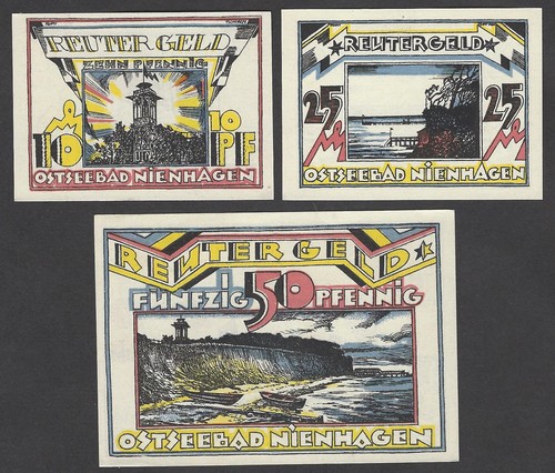 Nienhagen; Reutergeld von 1922; 3 Scheine komplett