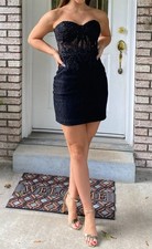 GB Women’s DRESS SIZE 3 Black Sequin Party Club Cocktail Short Dress