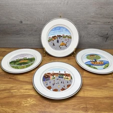 Villeroy & Boch Design Naif  8.25” Salad  Plates Porcelain Luxembourg~Set Of 4