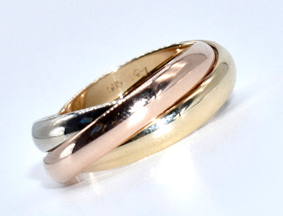 Trinity  Ring 585/14K Gelb & Rot & Weißgold, 7,86 Gramm, Gr. 53