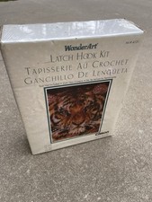 Tiger Latch Hook Kit Caron 4131 Wonder Art Creative Crafts 15  X 20  New Sealed