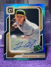 2026 Donruss Jamie Arnold Optic Autograph 42/49 Blue SP A’s Rookie