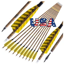 SP500 30" Carbon Arrows 4" Feather Hunting Arrows Archery Bow Target Shooting