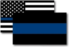 Magnet Me Up Thin Blue Line and 3x5 Inches, White, 