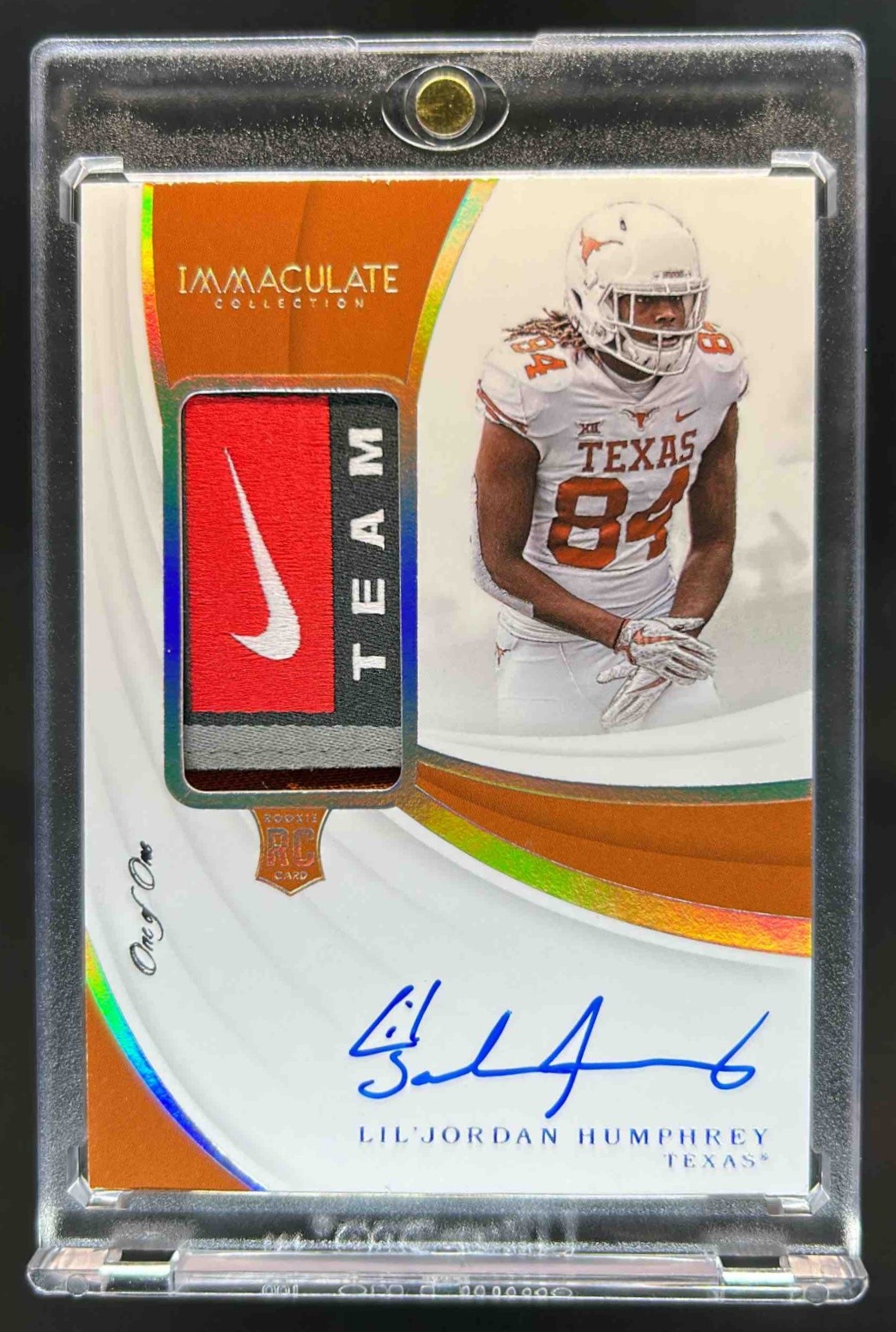 Lil'Jordan Humphrey Panini Flawless Collegiate #143 Patch Autograph