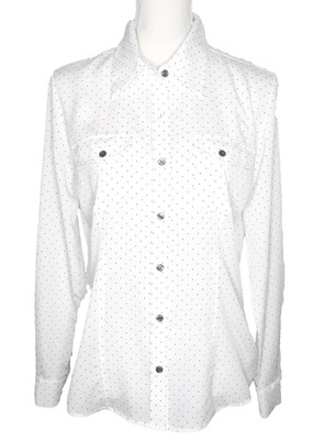 Pendleton Woolen Mills White Dress Shirt Blue Polka Dot Long Sleeve Size 8 NWOT