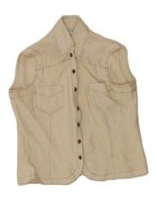 Camicia donna senza maniche ANDREA MARE IT 44 media off bianco lino CF15