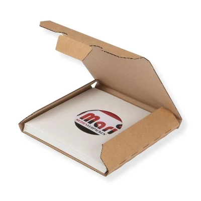 MARI-MEDIENVERPACKUNGEN 200 pz. 1-6 pz. cartone singolo in vinile, 185x185x12 mm, Kraftliner spesso, 7 pollici