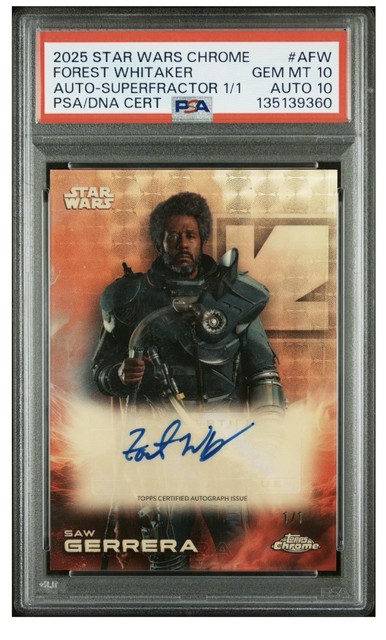 Saw Gerrera Forest Whitaker Auto Super  1/1 2025 Star Wars Chrome PSA 10 10 Auto