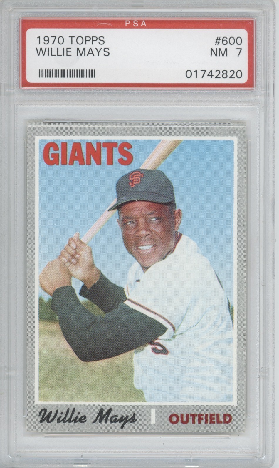 1970 Topps # 600 Willie Mays PSA 7 Giants HOF High Number
