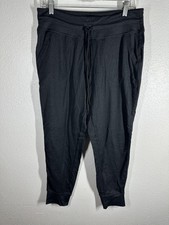 Lole Pants Womens Medium Gray Jersey Jogger Drawstring Pockets Cuffed Lounge