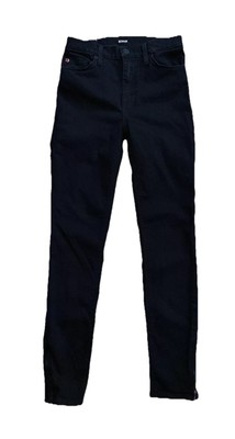 HUDSON Black Blair Super Skinny Jeans Sz 25 X 28 Stretchy Ankle Zip High Rise