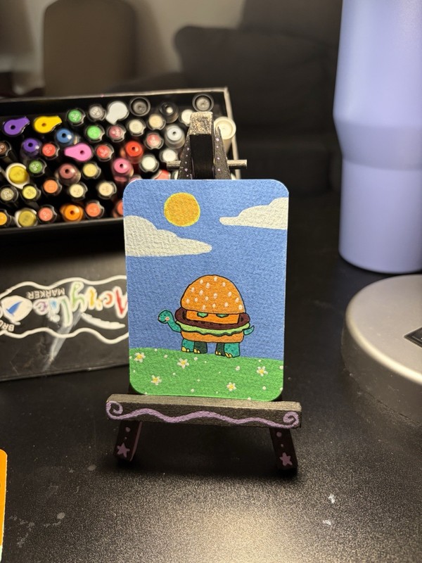 ACEO Original Acrylic Painting Art Card Hand Painted By Sillylilshop Turtle