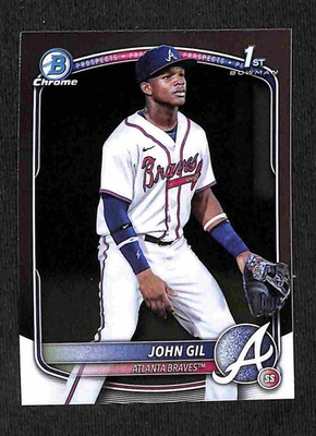 #ad #ad 2025 Bowman Chrome Prospects John Gil Chrome 1st Bowman #BCP 172 Braves $1.99