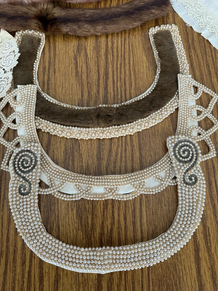 11 Vintage Neck Collars Pearls Fur Lace Detail Beautiful Vintage Collars 1950’s - Image 2 of 4