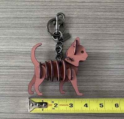 Coach Leather 3D Small Cat Puzzle Skeleton Bag Charm Keychain