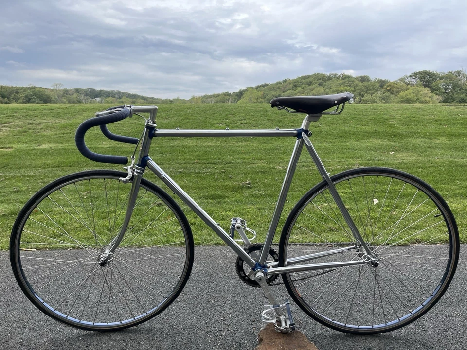 Bicicleta de Pista Fixie 555SL Raleigh Super Course 1984 De Colección Cuadro Cromo ¡Bonita! Foto 3 de 4