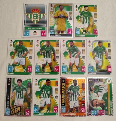 Match Attax 21/22 Real Betis Balompie Team Set Full Alle 11 Karten 2021/2022
