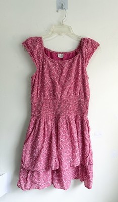 Abercrombie Kids Pink Floral Smocked Dress Size 15/16 Vacation Dress