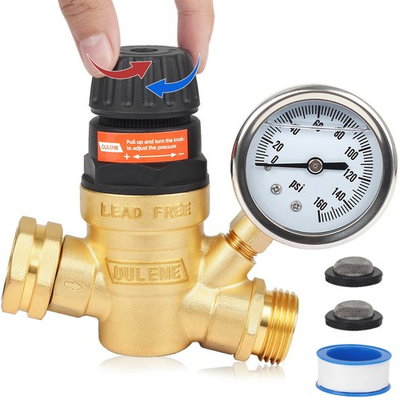 #ad #ad OULEME Adjustable RV Water Pressure Regulator Valve with Gauge amp; Filters 3 4quot; $25.99