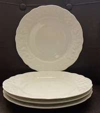 Set of 4 Philippe Deshoulieres Blanc De Blanc Salad Plates 8 1/2” France Limoges