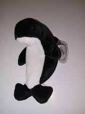 Ty Beanie Babies Waves Orca Whale 1996 Black White 7