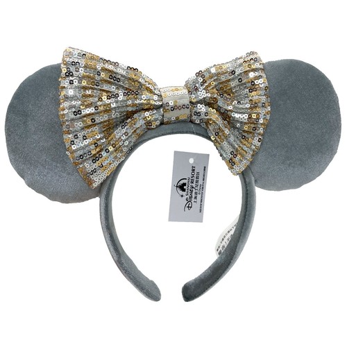 DISNEY PARKS MINNIE MOUSE EARS WINTER FROST GRAY QUILTED BOW HEADBAND Amazon.com: Disney Parks Minnie Mouse White Iridescent  main image 3