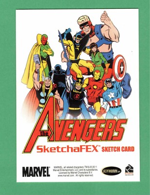 2011 MARVEL AVENGERS SKETCHAFEX THOR SKETCH CARD BY HANIE MOHD EL