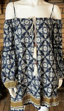 Hayden Tunic Dress Navy Multi Color Print Size 1X
