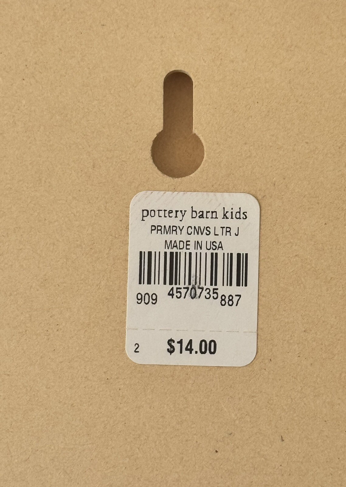 Pottery Barn Kids Letter “J” Canvas on Wood Block 5” x 5” x 1.5” Initial “J”