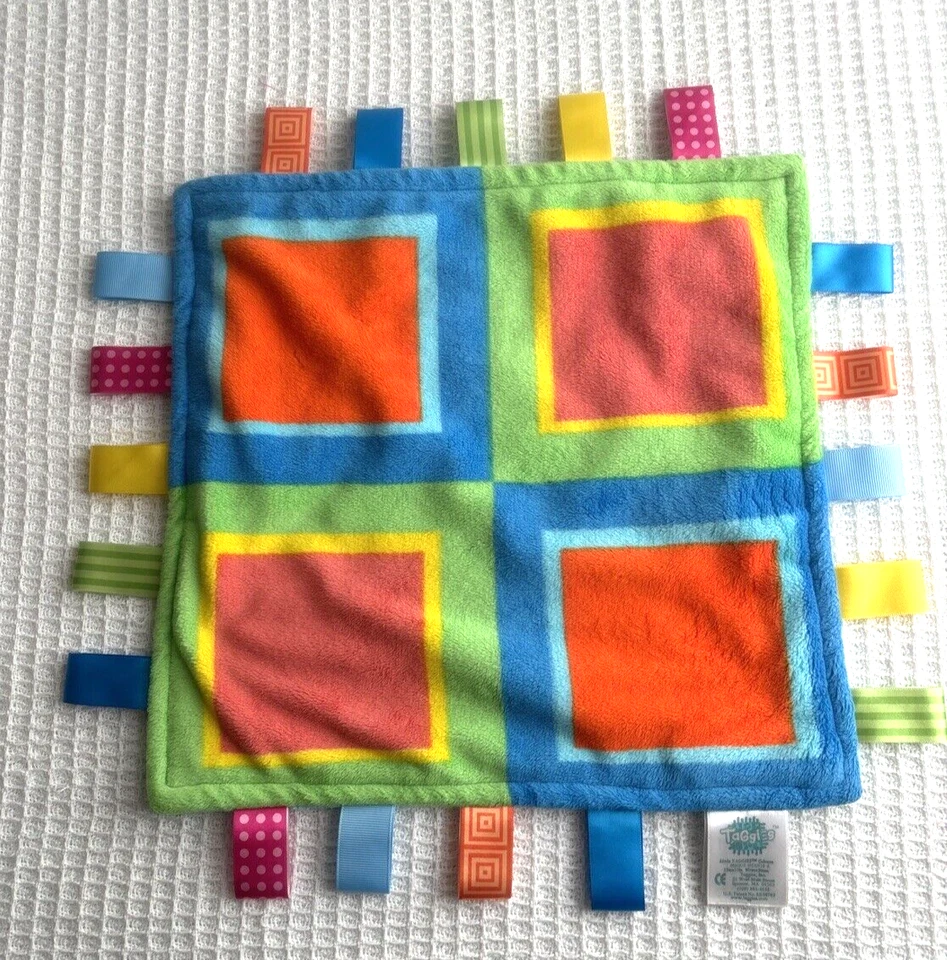 Taggies/Bright Start Set de 2 Coloridos Cuadrados Patrón Geométrico Mantas/Amores Foto 3 de 4