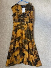 Woman’s Plus Size Yellow Black Marbled Maxi Dress Size 4XL