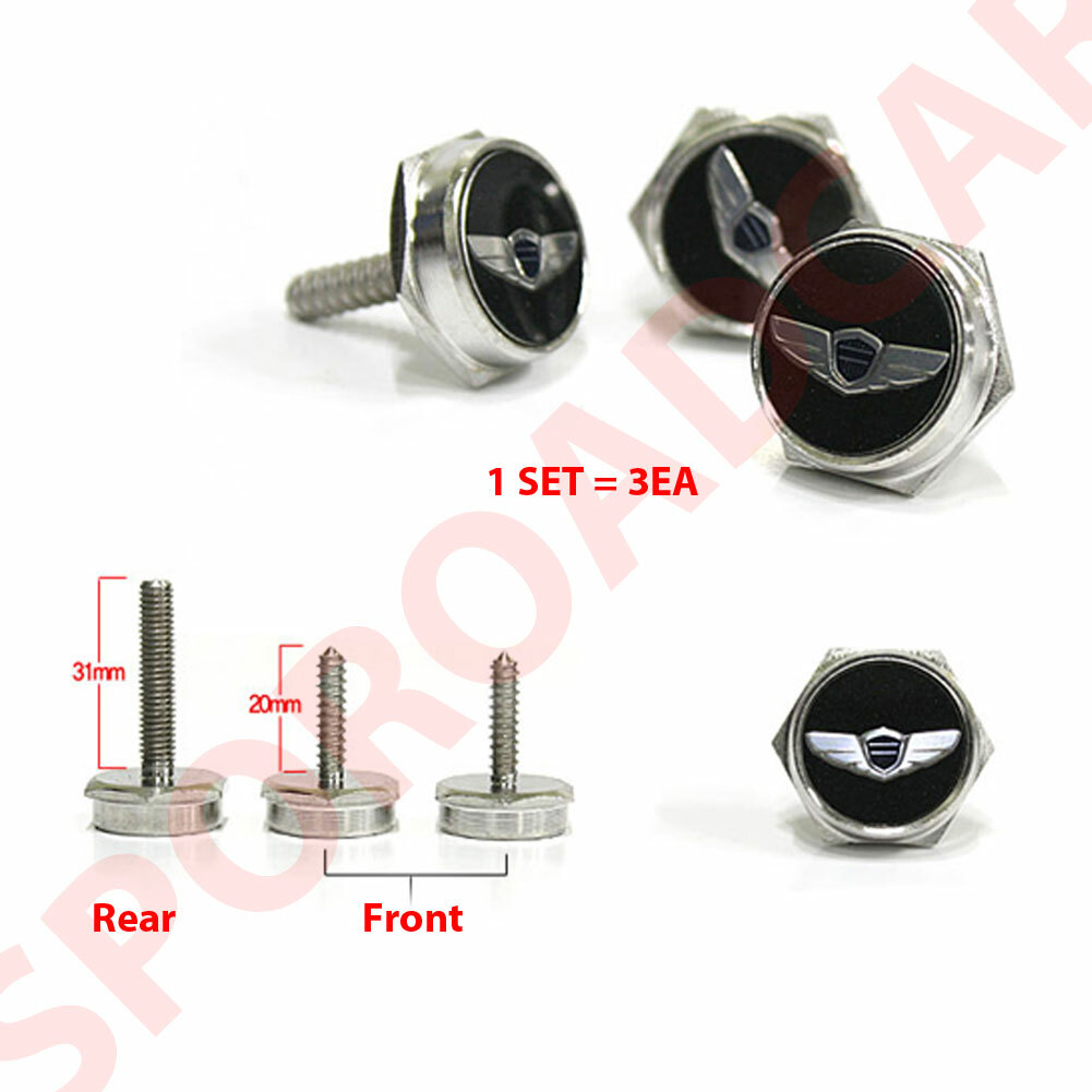 Genuine Parts License Plate Mounting Bolt Nut set For Hyundai 2009-2015 ...