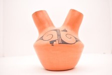 VTG HOPI PUEBLO INDIAN POTTERY WEDDING VASE POT G YESSLITH DOUBLE SPOUT 5.25"