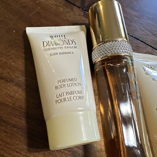 ELIZABETH TAYLOR WHITE DIAMONDS 3 PIECE GIFT SET LOTION PERFUME BODY Wash - Picture 3 of 7