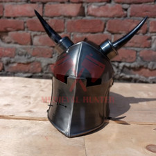 Medieval Barbute Horn Helmet Knight Wearable Helmet Cosplay Armor Devil Helmet Medieval Barbute Horn Helmet Knight Wearable Helmet Cosplay Armor Devil Helmet