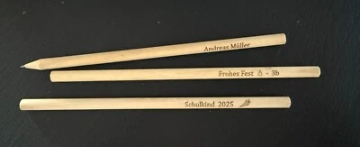 MEDEKO Bleistift personalisiert aus Holz | Bleistift mit Gravur Namen Geschenk
