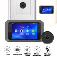 Video Door Viewer 1080P 2MP LCD Night PIR Detection Peephole Camera