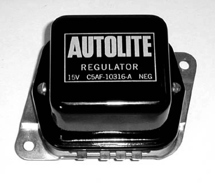 NEW! 1965 - 1966 - 1967  Mustang Voltage Regulator Black w/ Silver Autolite Logo - Image 3 of 4