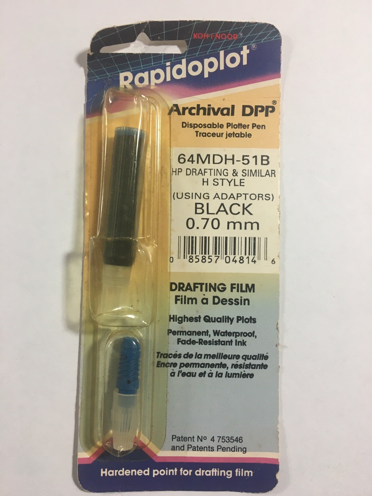 Rapidoplot Archival DPP HP Drafting & Similar H Style Black 64MDH-51B 0.70mm