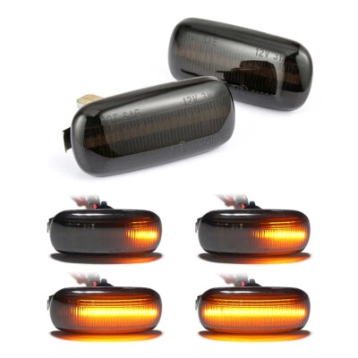 2 Dynamic LED Side Indicator Repeater Light Amber Smoked For Audi A3 8P A4 A6 B7 - Image 1 of 4