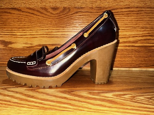 Sperry Top-Sider Women Size 6M Burgundy Patent Leather Heels - Picture 4 of 8