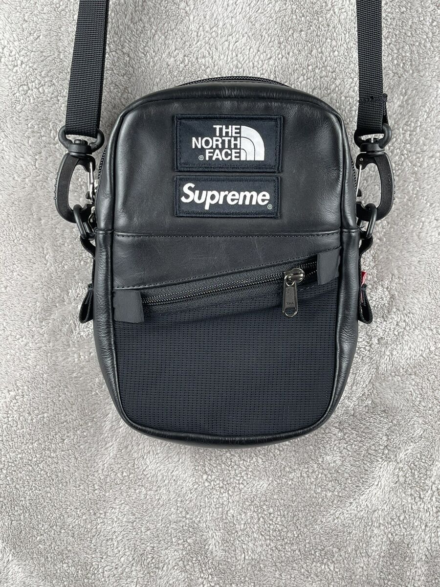 Supreme The North Face Leather Shoulder Bag Black FW18