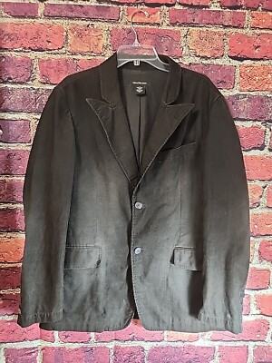 Calvin Klein Blazer Jacket Men Black Corduroy Button Sz L C66
