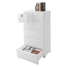 6 Drawer White Tall Dresser Chest Narrow Space Saver Furniture Storage