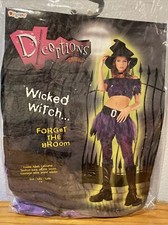 Young Adult Disguise Purple Black Wicked Witch Halloween Costume Size 7-9