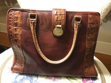VTG BRAHMIN PECAN MELBOURNE color WITH CROC PATTERN HANDLE STRAP purse