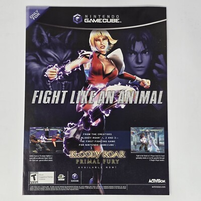 Bloody Roar Primal Fury GameCube Animal Print Ad/Poster Official Promo Art 