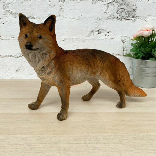 Vintage Standing Resin Sculpture Garden Patio Fox Animal Statue Figure