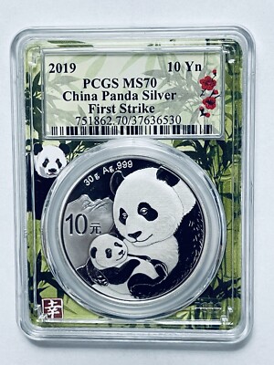 2019年 パンダ銀貨 10元 PCGS MS70 2019 Chinese Silver Panda 10 Yn PCGS MS70 First Strike | eBay